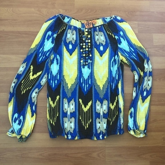 Silk Tory Burch Blouse Size 6 - Picture 4 of 16